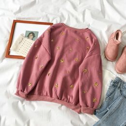 Gaganight Sequin Stars Fashion Women Hoody Blingbling Sweatershirt Long Sleeve O Neck Casual Loose Tops Outwear Female Fleece 201204