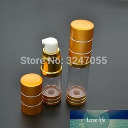 10ml15ml 10/30/50pcs High Class Gold Empty Lotion Pump Airless Bottle,Portable Cosmetic Foundation/Essence Packing Vacuum Bottle