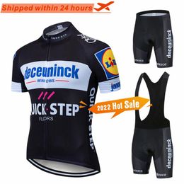 Racing Sets 2022 Deceuninck Quick Step Bicycle Short Sleeve Men Cycling Jersey Set Summer Breathable Clothing