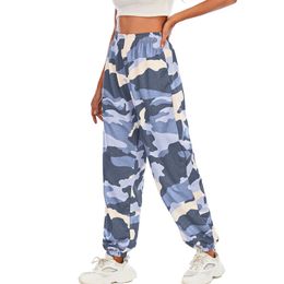 Ladies Casual High Waist Hip Hop Trousers Pants Fashion Women Cargo Camo Military Army Combat Camouflage Long Pants Hot Capris