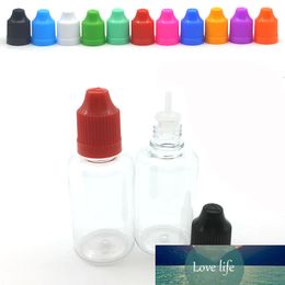 100pcs Clear PET 30ml Dropper Bottle Empty Plastic Dropper Bottles With Childproof Cap And Long Thin Tip Free Shipping