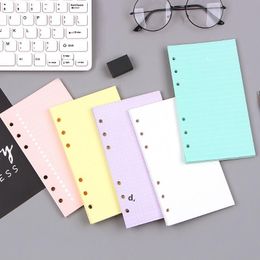 40 Sheets 5 Colors A6 Loose Leaf Solid Color Notebook Refill Spiral Binder Inside Page Planner Inner Filler Papers School OfficeRRE12616