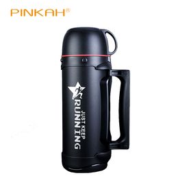 Pinkah Thermos 1.2L 1.5L 1.9L Large Capacity Over 48H Insulation Vacuum Kettle With Shoulder Strap Outdoor with Handle Water Pot Y200330