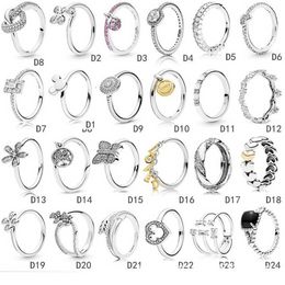 Designer Jewelry 925 Silver Wedding Ring Bead fit Pandora Fashion Jewelry Heart Love Wedding Cubic Zirconia Diamonds European Style Rings Birthday Ladies Gift