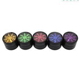 50pcs 4 Layer Tobacco Smoking Herb Grinder Four Layers Aluminium Alloy 100% Metal dia 63mm 5 colors With Clear Top Window Lighting