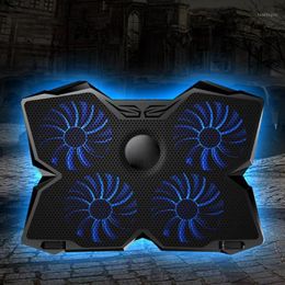 fan cooling pad UK - Laptop Cooling Pads Four Fans 2 USB Ports Cooler Pad Notebook Stand For 14-17Inch1