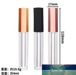 100pcs 4ml Rose Gold Lipgloss Containers Empty Gold/Black Cap Lipstick Refillable Bottle Cosmetic Lip gloss Packing Bottles