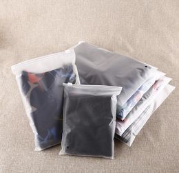 2021 Resealable Clear Packaging Bags Acid Etch Plastic Zip k Bags shirts sock underwear Organizer bag 16 sizes