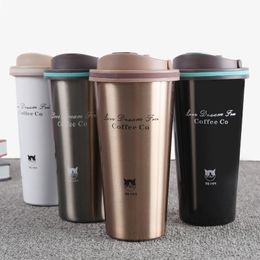 500ml Stainless Steel Vacuum Flasks thermo Cup Coffee Tea Travel Mug Thermol Bottle portable car thermos water bottle Insulation 201029