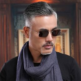 Wholesale-Rimless Glass Sunglasses Men Oval Sun Glasses for Man Oversized Brown Vintage Steampunk Retro Eyewear Anti Eye Dry