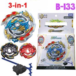 Burst with Launcher & 3 Gyro Caps Metal Booster Spinning Top Gyro Starter Toys Battle Fight Toys Gifts for Children Boys LJ200923