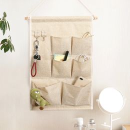 Hanging Storage Bag Sundry Organizer Cotton Wall Hang Organizersg Simple Sundries Sorting Bags Home Supplies YFA2793