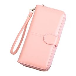 High Quality Purse Women Modern Pu Leather Minimalist Long Zippered Mobile Phone Bag Card Holder