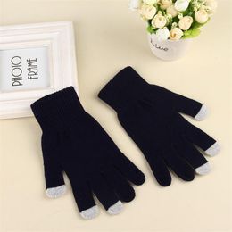 Magic Touch Screen Gloves Knitted Texting Stretch Adult One Size Winter Warm Full Finger Touchscreen Gloves Xmas Gifts C8