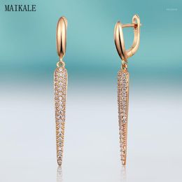 MAIKALE New Fashion Cute Zircon Stud Earrings for Women Cubic Zirconia Gold Earing Geometric Clip on Earring Jewellery Gift1
