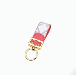 High Qualtiy leather Keychain Designer Key Ring Men and Women Car Bag Keychains with Box 3 color chose