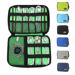 Multi-Function Electronics Organiser Data Cable Storage Bag Portable Zip Waterproof Trave Cable Organiser Bag 16colors HHA1678