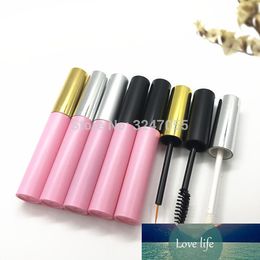 3.5ML Pink Plastic Empty Cosmetic Mascara Tube, 4ML Hollow Eyeliner Container with Gold/Silver Lid, Makeup Lip Gloss Bottle