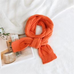 Luxury-Knitted Scarf Brand Winter Scarf Women Long Skinny Small Female Neckerchief Scarves Wraps D166