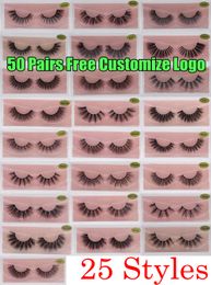 3D Mink Eyelashes Faux Natural False Eyelashes 3D Mink Lashes Soft make up Extension Makeup Fake Eye Lashes 3D Eyelash Free Customise Logo