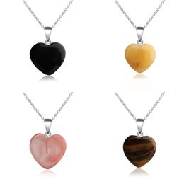 7 цветов кулон ожерелье бирюзовая любовь в форме сердца ювелирные изделия натуральный камень женщина мужчина ожерелья орнаменты 2 19qb k2