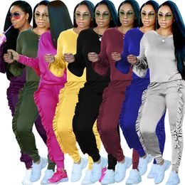 Women jogging suit fall winter tracksuits hoodies+pants solid Colour two piece set casual plus size 3XL outfits long sleeve sweat suits 4241