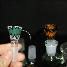 hookahs Wholesale 14mm 18mm Male glass bowl With flower Snowflake Filter bowls For Water Bongs smoking