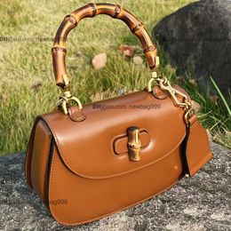 2021 Newest Women Bamboo Handbags Genuine leather Bags Handbags Purse wallet fashion Luxury Designer Vintage Cross body Shoulder bag