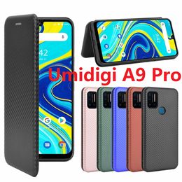 Carbon Fibre Cases For Umidigi A11 Pro Max S5 A7 A9 Pro A7s A3s A3X F2 Power 3 Case Magnetic Book Stand Flip Card Protective Wallet PU Leather Cover