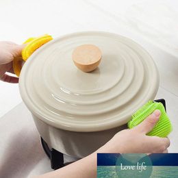 /4pcs Silicone Dishwashing Brush Pot Pan Sponge Scrubber Fruit Vegetable Dish Washing