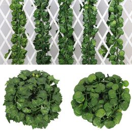 Decorative Flowers & Wreaths 200cm Artificial Plants Grape Parthenocissus Leaves Indoor Outdoor Wall Decor Hanging Ornament Home Decorations