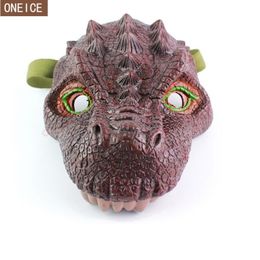 Silicone Kids Animal Halloween Realistic Dinosaur Mask Carnival Character Fun, Prank Festive party props Y200103