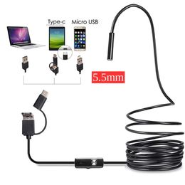 3 in 1 5.5mm 6 Led Type C Waterproof Endoscope Camera Inspection USB Cable Endoscope Borescope Android Endoscope