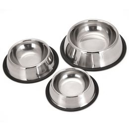 Pet Dog Cat Bowls Puppy Kitten Stainless Steel Anti Slip Cats Travel Feeding Feeder Food and Water Dish Bowl