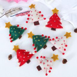 Christmas Tree DIY Small Pendant Creative Wool Felt Christmas Handicrafts Christmas Wreath Bouquet Holiday Gifts Wholesale LX4330