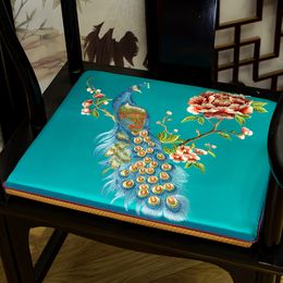 Fine Embroidery Animal Peacock Flower Seat Pad Sofa Dining Chair Comfortable Cushion Office Home Decor Armchair Sitting Cushions