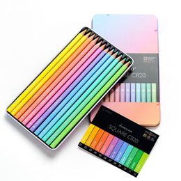 Marco Fashion Pastel Color Pencils SQUARE shape 12/24 Andstal Colors Pencil lapis de cor Professional Colored Pencils for School Y200709