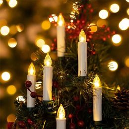 New Years LED Candles Flameless Remote Taper Candles Led Tea Light for Home Dinner Party Christmas Tree Decoration Lamp Y200109