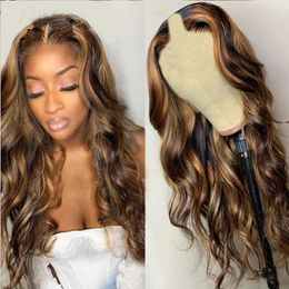 Glueless Highlight Blonde UPart Wig Loose Wave 100% Human Hair 250 Density Peruvian Remy Water Wave 2x4 Middle U Shape Wigs