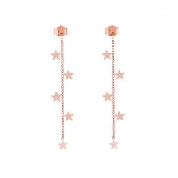 Stud Rose Gold Silvery Stars Long Chain Earrings For Women Luxury Gift Earring Female Ear Jewellery Accessories 2021 1