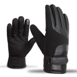 mens gloves leather winter touch mittens anti slip screens thermal glove hand warmer gloves men