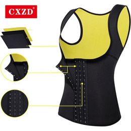 CXZD Women Neoprene Waist Trainer Corset for Weight Loss Body Shaper Workout Tank Top Slimming Vest LJ201209