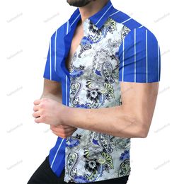 hawaiian summer shirts chemisier mens fashion casual print blusa button up shirt plus size men blouses