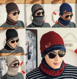 Chapéu de inverno touca de calda pescoço mais quente boné chapé de inverno para homens chapéu de malha Men prevenção vento neve db297