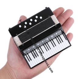 Dh Miniature Accordion Replica Dollhouse Accessories Ornaments Mini Musical Instrument Home Decor Collection Christmas Gifts LJ200908