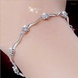 Link Chain IMucci Fashion Jewellery Ladies Pendants Crystal Bamboo Bracelets & Zinc Alloy Women Easy-hook1Link