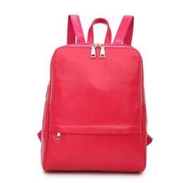 Designer-Fashion Genuine Leather Backpack Women Bags Preppy Style Ladies Backpack Girls School Bags Zippe