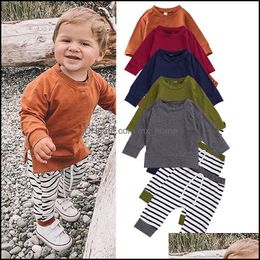 Clothing Sets Baby & Kids Baby, Maternity Boys Outfits Infant Toddler Tops+Stripe Pants 2Pcs/Set Spring Autumn Fashion Boutique Clothes Z505