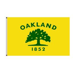 City of Oakland California Flag 100% Polyester Flag Duty Fade Resistant 100D Woven Poly Nylon Flag Decoration Outdoor Banners Gifts