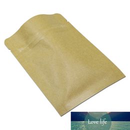 6*8cm 200Pcs / Lot Nut Tea Powder Heat Seal Kraft Paper Aluminium Foil Zipper Top Package Storage Bag Retro Kraft Pack Pouch